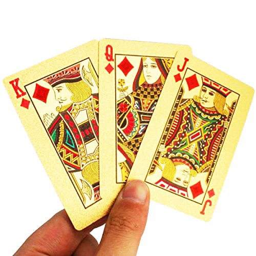 24k Gold Playing Cards in Hands