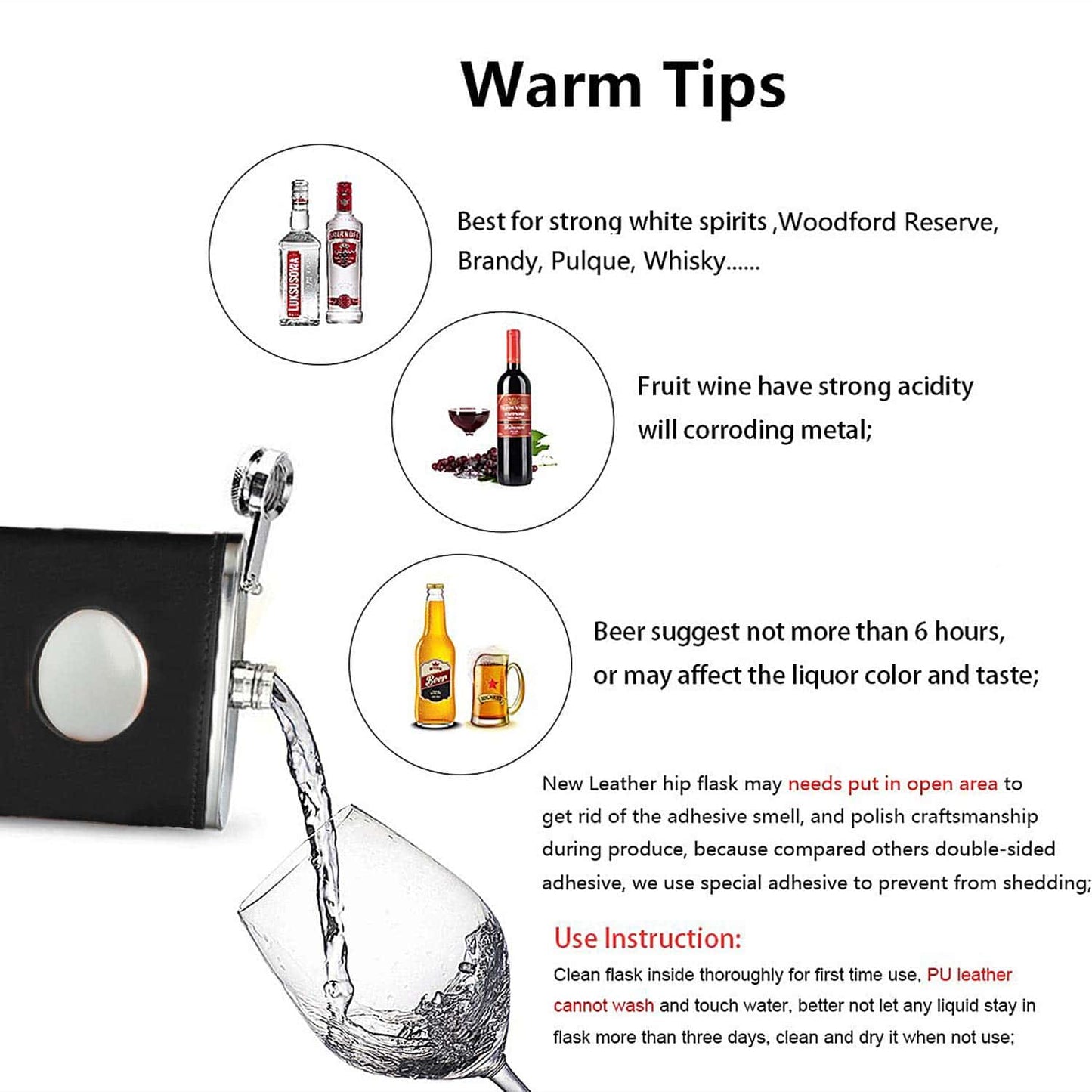 hip flask instruction of use