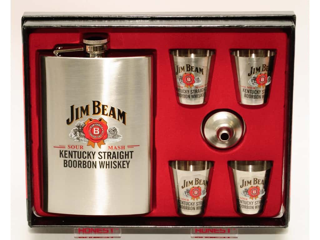 jim beam hip flask set