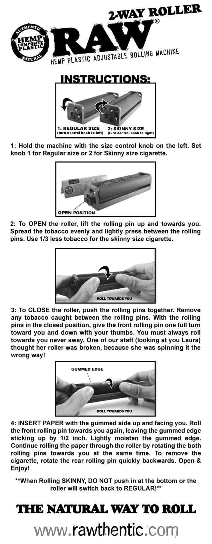 raw 2 way roller machine how to use instructions