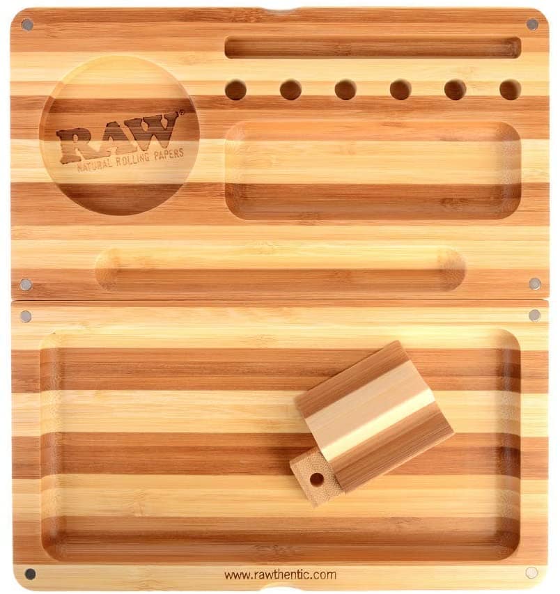 raw backflip bamboo rolling tray front