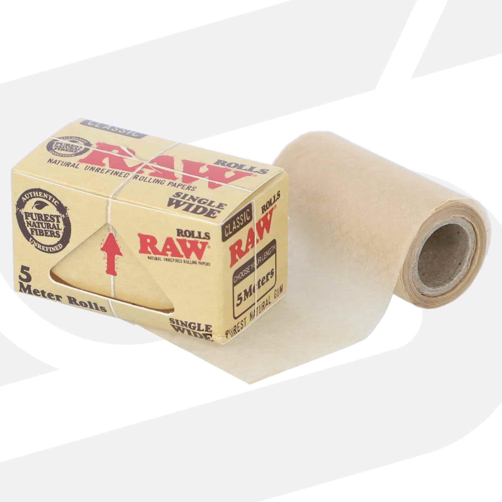 raw rolls 5 meter outside box