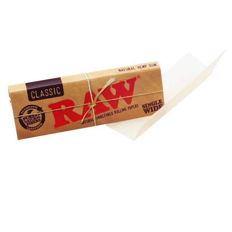 RAW Classic Rolling Paper Single Wide with sheet