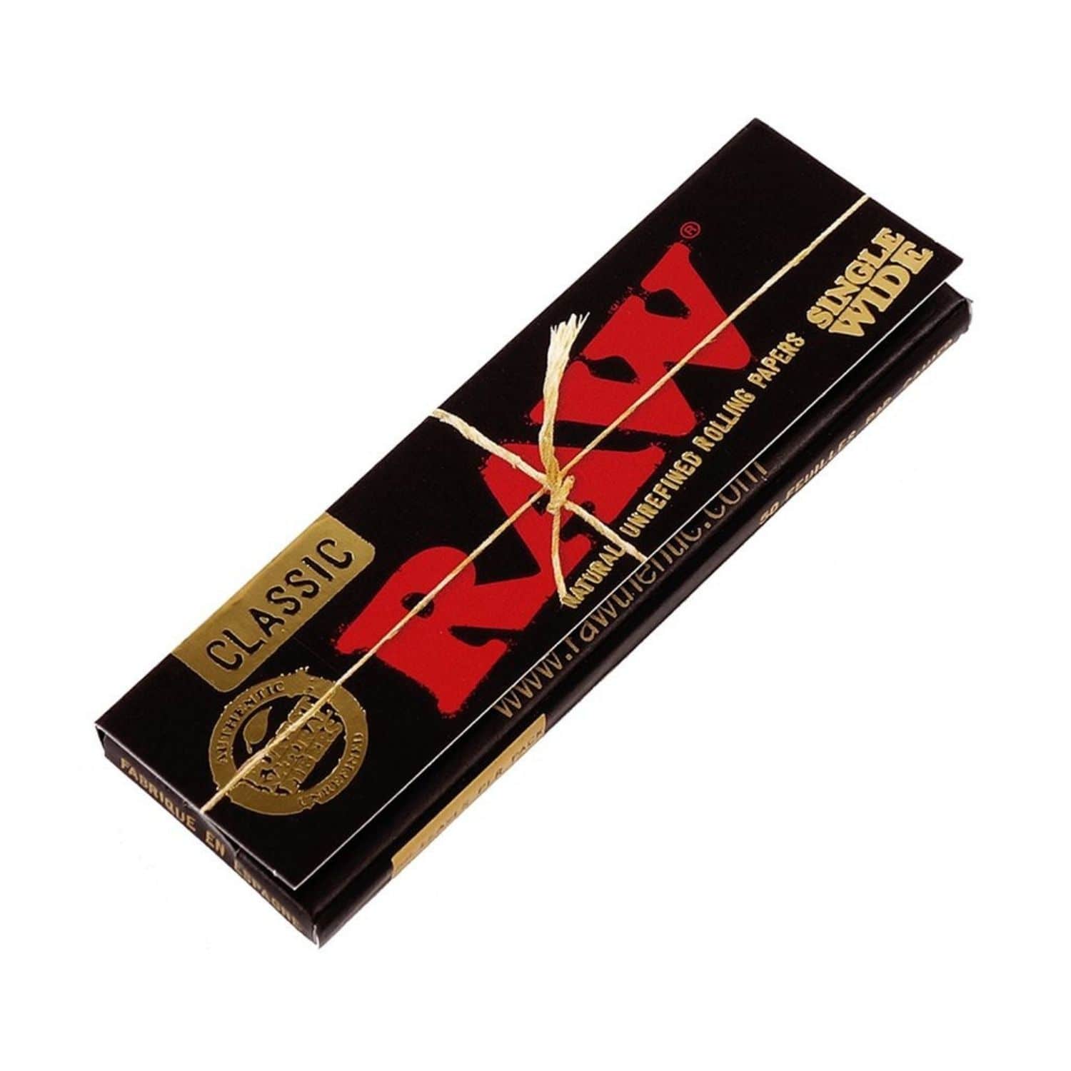 RAW Black Rolling Paper Single Wide - 50 Leaves