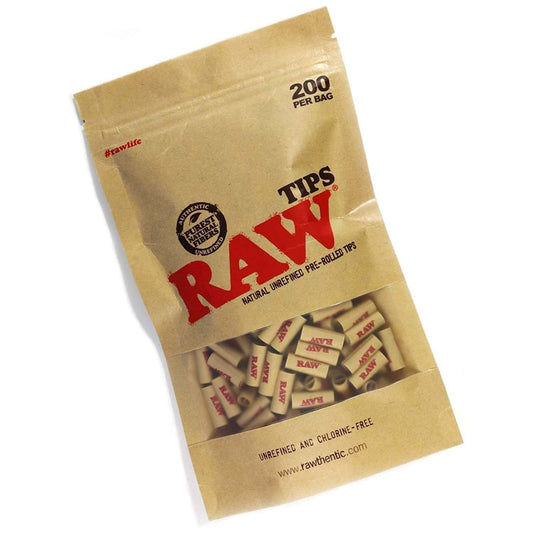 RAW Pre-rolled Filter Tips - 200 Tips for rolling paper