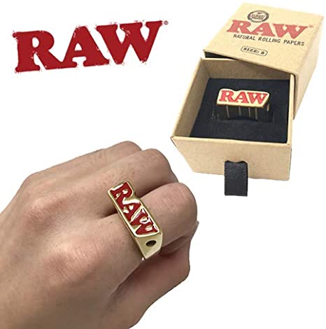 RAW smoker ring gold in hand with box