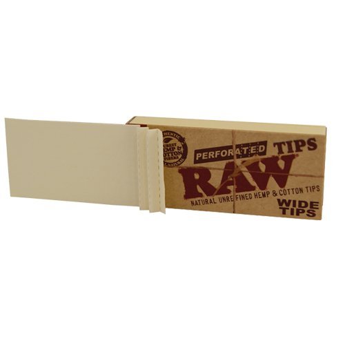 raw wide perforated filter tips with roach