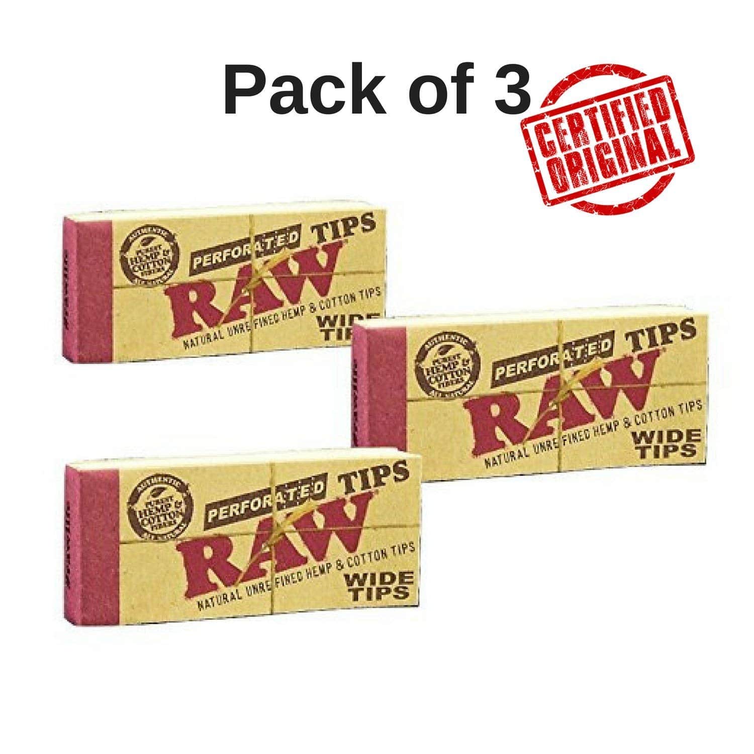 raw wide perforated cotton tips pack of 3