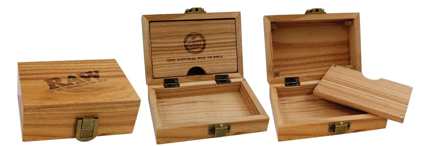 raw wooden box magnetic hidden passage