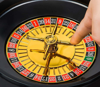 casino roulette game set with hand