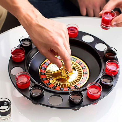 casino roulette game set with hand