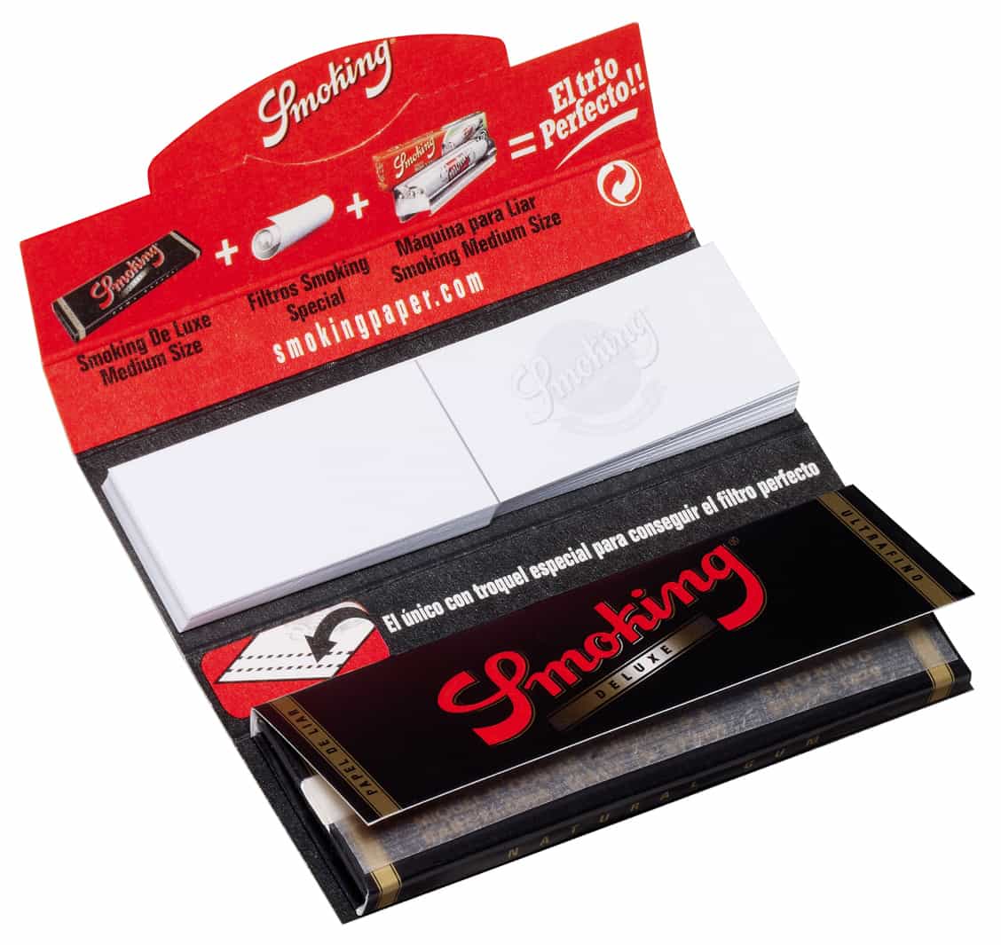 Smoking Deluxe Connoisseur - Rolling Paper with Tips Open Pack