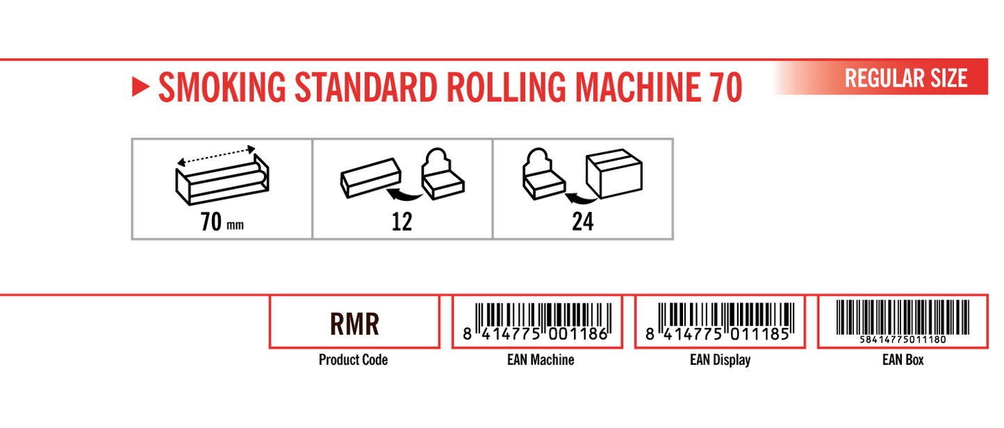 Smoking Acrylic Rolling Machine 70mm specification